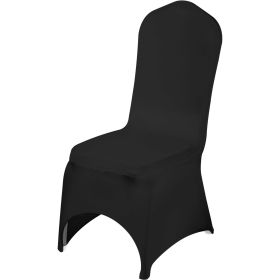 VEVOR 50 Pcs Black Chair Covers Polyester Spandex Stretch Slipcovers for Wedding Party Dining Banquet Arched-Front Chair Covers