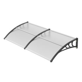 VEVOR Window Door Awning Canopy 40" x 80", UPF 50+ Polycarbonate Entry Door Outdoor Window Awning Exterior, Front Door Overhang Awning for Sun Shutter