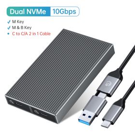 ORICO M2 NVMe SSD Case Aluminum 10Gbps USB3.1 GEN2 Type C M.2 SSD Enclosure M Key Solid State Drive Case Tool Free Support UASP (Color: Dual NVMe - Dual Bay)